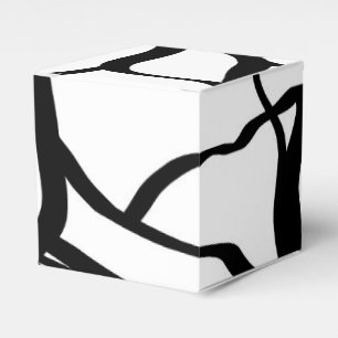 Caixinha De Lembrancinhas Buquê Blanc: Abstrato branco e preto