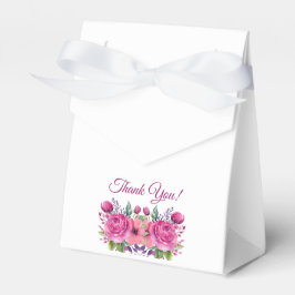 Caixinha De Lembrancinhas Buquê-Casamento de Flor Cor-de-Água Rosa Obrigado-