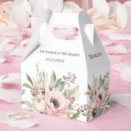 Caixinha De Lembrancinhas buquê floral em aquarela rústica