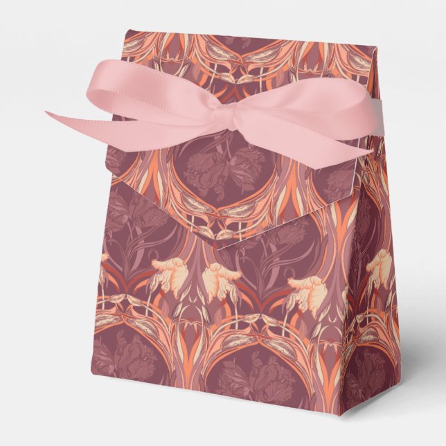 Caixinha De Lembrancinhas Cachecol Art Nouveau Vitoriano Tulipas (Frente)