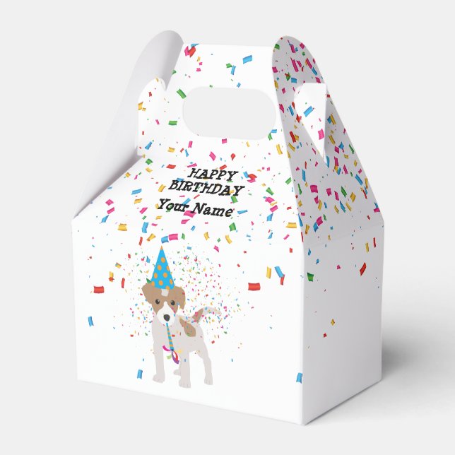 Caixinha De Lembrancinhas Cachorro - Animais na Festa de aniversário (Frente)