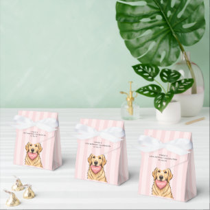Caixinha De Lembrancinhas Cachorro Fofo Personalizado com Coração Rosa Obrig