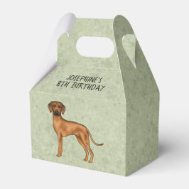 Caixinha De Lembrancinhas Cachorro Marrom Fofo Rhodesian Ridgeback Com Texto