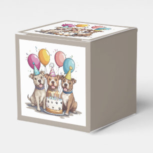 Caixinha De Lembrancinhas Cachorros-Touro de Aniversário