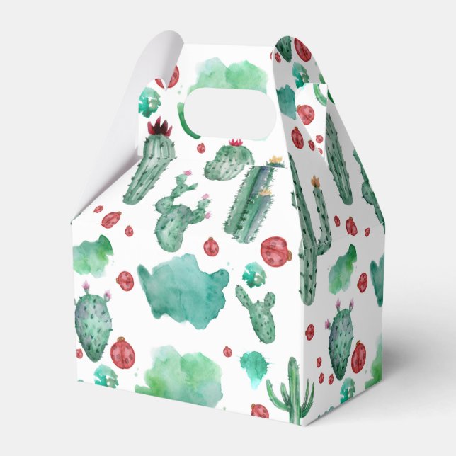 Caixinha De Lembrancinhas cacto e padrão de ladybug - fundo branco (Frente)