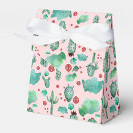 Caixinha De Lembrancinhas cacto e padrão de ladybug - fundo da rosa claro