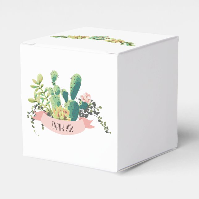 Caixinha De Lembrancinhas Cactus Succulent Boho Rustic (Frente)