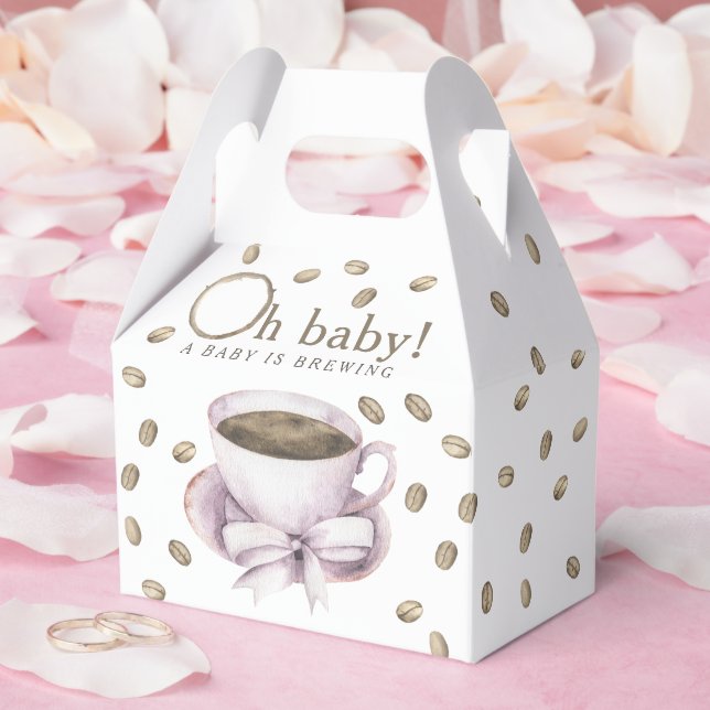 Caixinha De Lembrancinhas Café sendo preparado e um laço Chá de bebê (Casamento)