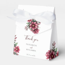Caixinha De Lembrancinhas Cair Burgundy Floral Wedcolor