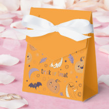 "Caixa de Favor de Abóbora de Halloween Laranja e 