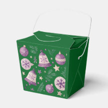 "Caixa de Favor de Ornamentação Verde e Sino de Na