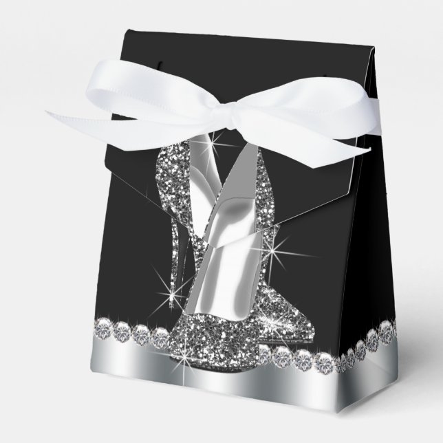 Caixinha De Lembrancinhas Calçado de alto salto brilhante Elegante (Frente)