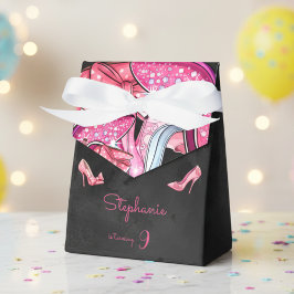 Caixinha De Lembrancinhas Calçados de salto alto cor-de-rosa festa de aniver