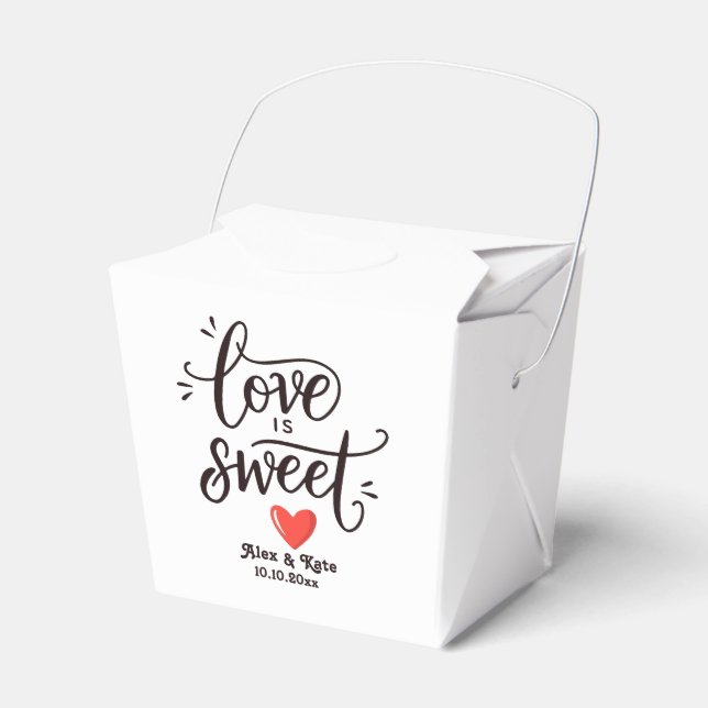 Caixinha De Lembrancinhas Caligrafia Amor é Casamento Doce (Frente)