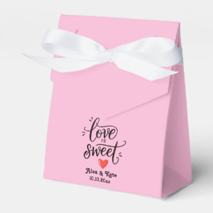 Caixinha De Lembrancinhas Caligrafia Amor é Doce na Casação de Rosas claro