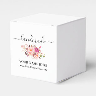 Caixinha De Lembrancinhas Caligrafia Aquarela Cor Rosa Floral Pequeno