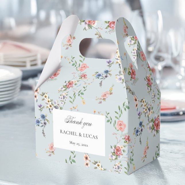 Caixinha De Lembrancinhas Caligrafia Floral do Pastel Boho (Criador carregado)