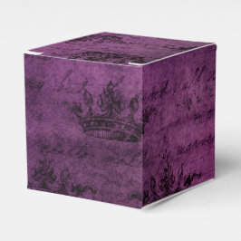 Caixinha De Lembrancinhas Caligrafia Vintage Roxa Envelhecida