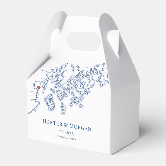 Caixinha De Lembrancinhas Camden Maine Elegant Wedding (Frente)