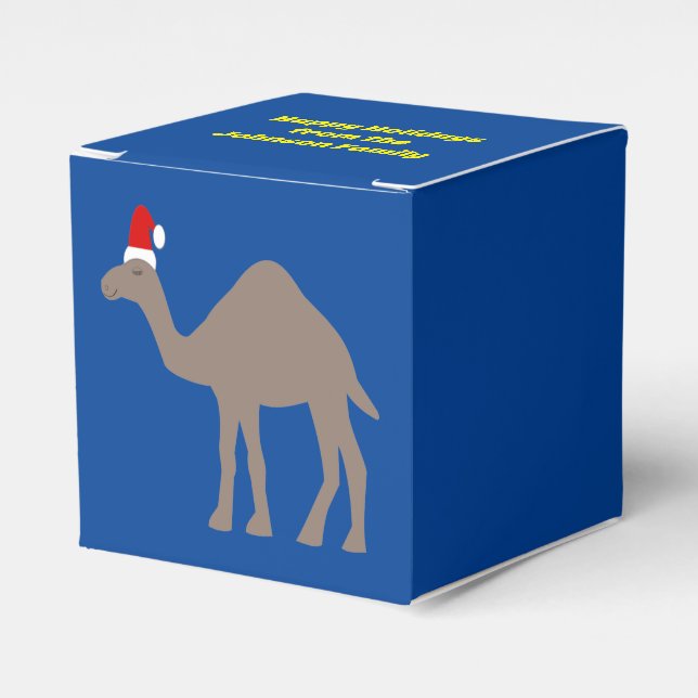Caixinha De Lembrancinhas Camelo de Natal Fofo Personalizado (Frente)