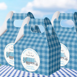 Caixinha De Lembrancinhas Caminhão de Lixo Lixeira Azul Personalizado de Ani