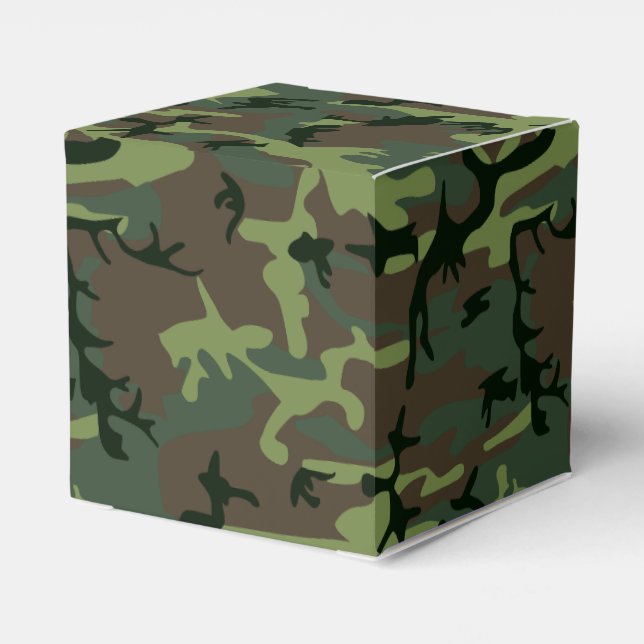 Caixinha De Lembrancinhas Camouflage Camo Green Brown Patterno (Verso)