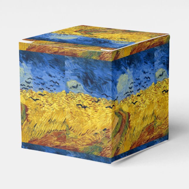 Caixinha De Lembrancinhas Campos de Trigo de Van Gogh pintura impressionista (Frente)