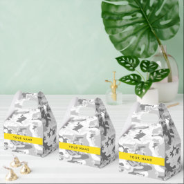 Caixinha De Lembrancinhas Camuflagem Cinza Neve de Inverno Personalize seu n