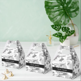 Caixinha De Lembrancinhas Camuflagem de Cinzas de neve de inverno Seu nome p