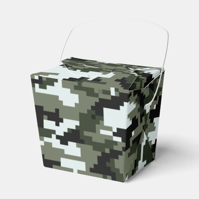 Caixinha De Lembrancinhas Camuflagem urbana digital de 8 bits/Camo (Frente)