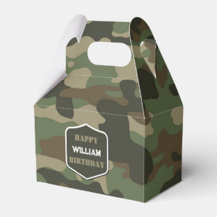 Caixinha De Lembrancinhas Camuflagem Verde Camo Exército Monograma Monograma