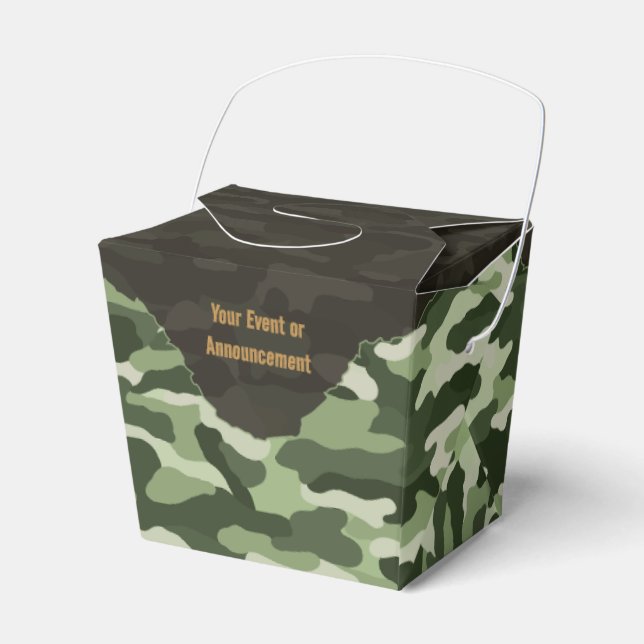 Caixinha De Lembrancinhas Camuflagem verde resistente personalizada (Frente)
