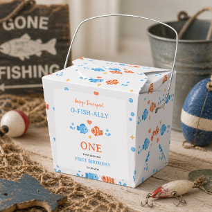 Caixinha De Lembrancinhas Cana de Pesca Antiga O-Fish-Ally Um Aniversário de