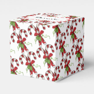 Caixinha De Lembrancinhas Canas de Stripe Candy com Holly e Arco