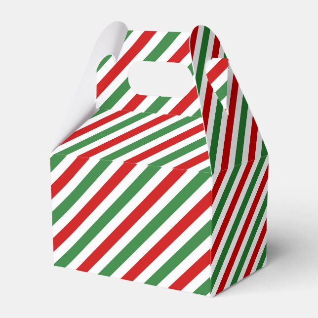 Caixinha De Lembrancinhas Candy Cane Christmas Strips Red Green (Verso)