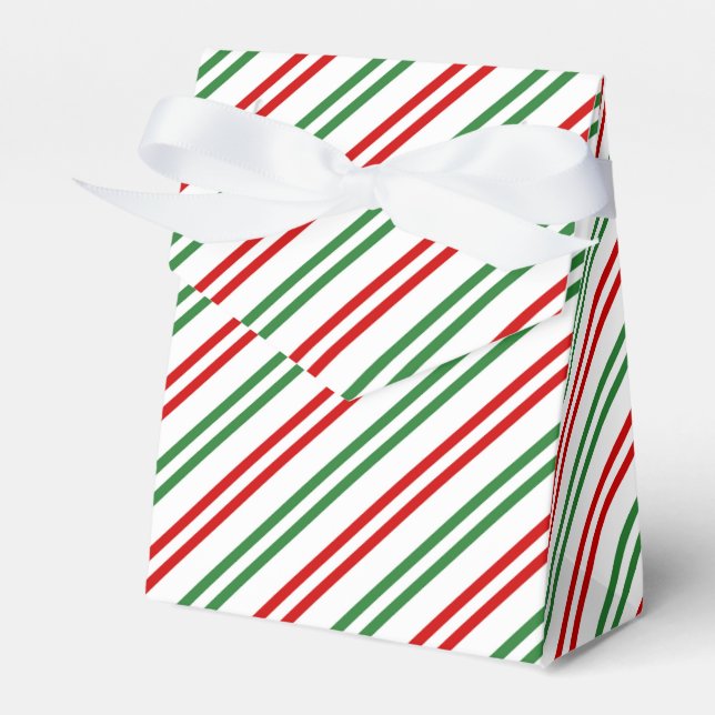 Caixinha De Lembrancinhas Candy Cane Christmas Strips Red Green (Frente)