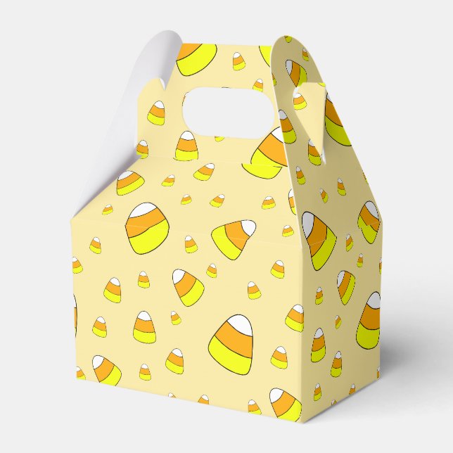 Caixinha De Lembrancinhas Candy Corn Pattern Halloween (Frente)