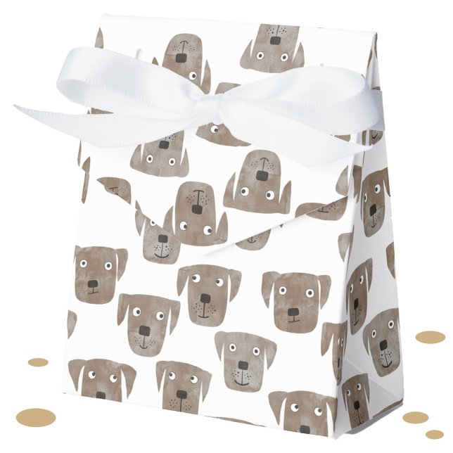 Caixinha De Lembrancinhas Cão-de-chocolate doce Labrador (Chocolate labrador retriever dog watercolor pattern gift favor box)