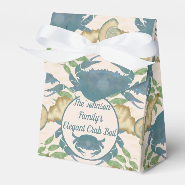 Caixinha De Lembrancinhas Caranguejo Elegante - Caranguejos Azuis-Banquete-A (Frente)