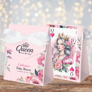 Caixinha De Lembrancinhas Carta de Baralho Rainha de Copas Chá de Bebê Rosa