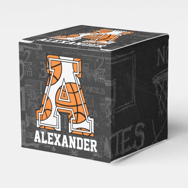 Caixinha De Lembrancinhas Carta Personalizada De Basquete A (Frente)