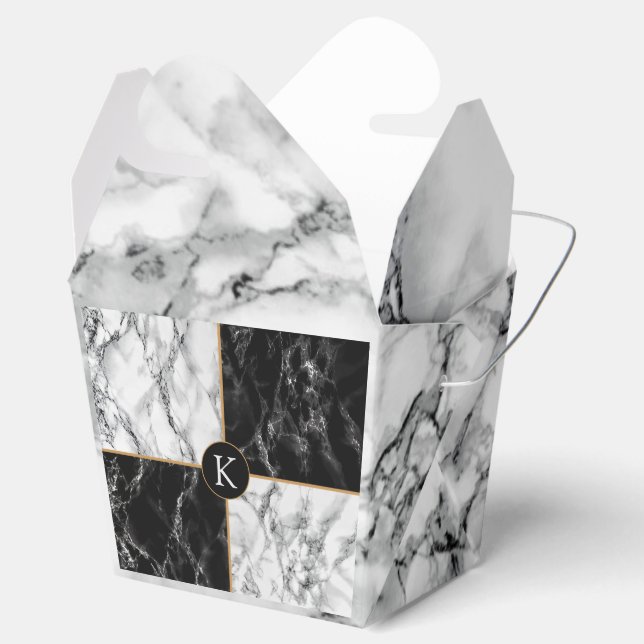 Caixinha De Lembrancinhas Carta Personalizada - Design de Marble Gift Box (Aberto)