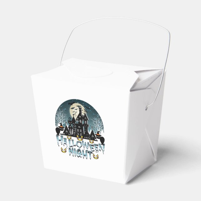 Caixinha De Lembrancinhas Casa Assombrada, Noite Assustadora do Halloween (Frente)