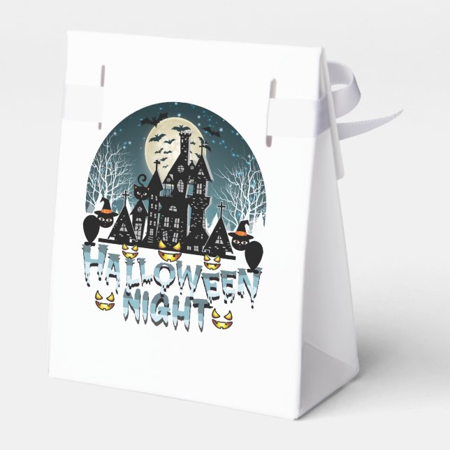 Caixinha De Lembrancinhas Casa Assombrada, Noite Assustadora do Halloween (Verso)