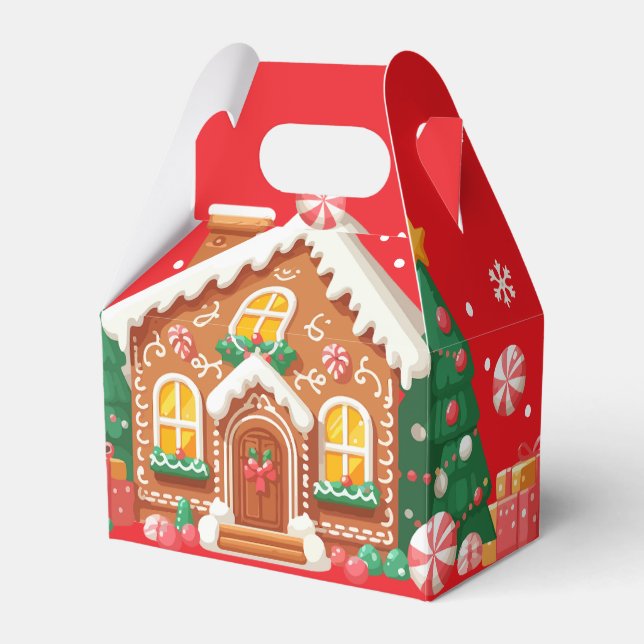 Caixinha De Lembrancinhas Casa de Biscoito de Natal  (Frente)