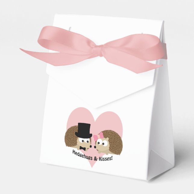 Caixinha De Lembrancinhas Casal Hedgehugs e Kisses Hedgehog (Frente)