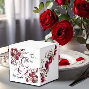 Caixinha De Lembrancinhas Casamento "A Noite Antes" da Burgundy Floral Moder