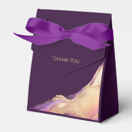 Caixinha De Lembrancinhas Casamento Abstrato Moderno Roxo e Dourado