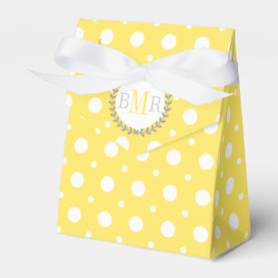 Caixinha De Lembrancinhas Casamento amarelo, branco do monograma do teste