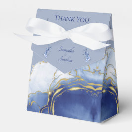 Caixinha De Lembrancinhas Casamento Azul-Aqua Marble Moderno